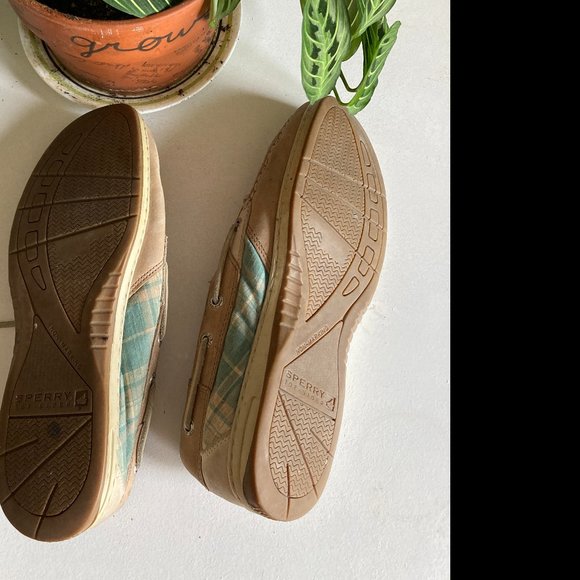 Leather and Plaid Sperry Topsiders - Picture 4 of 4